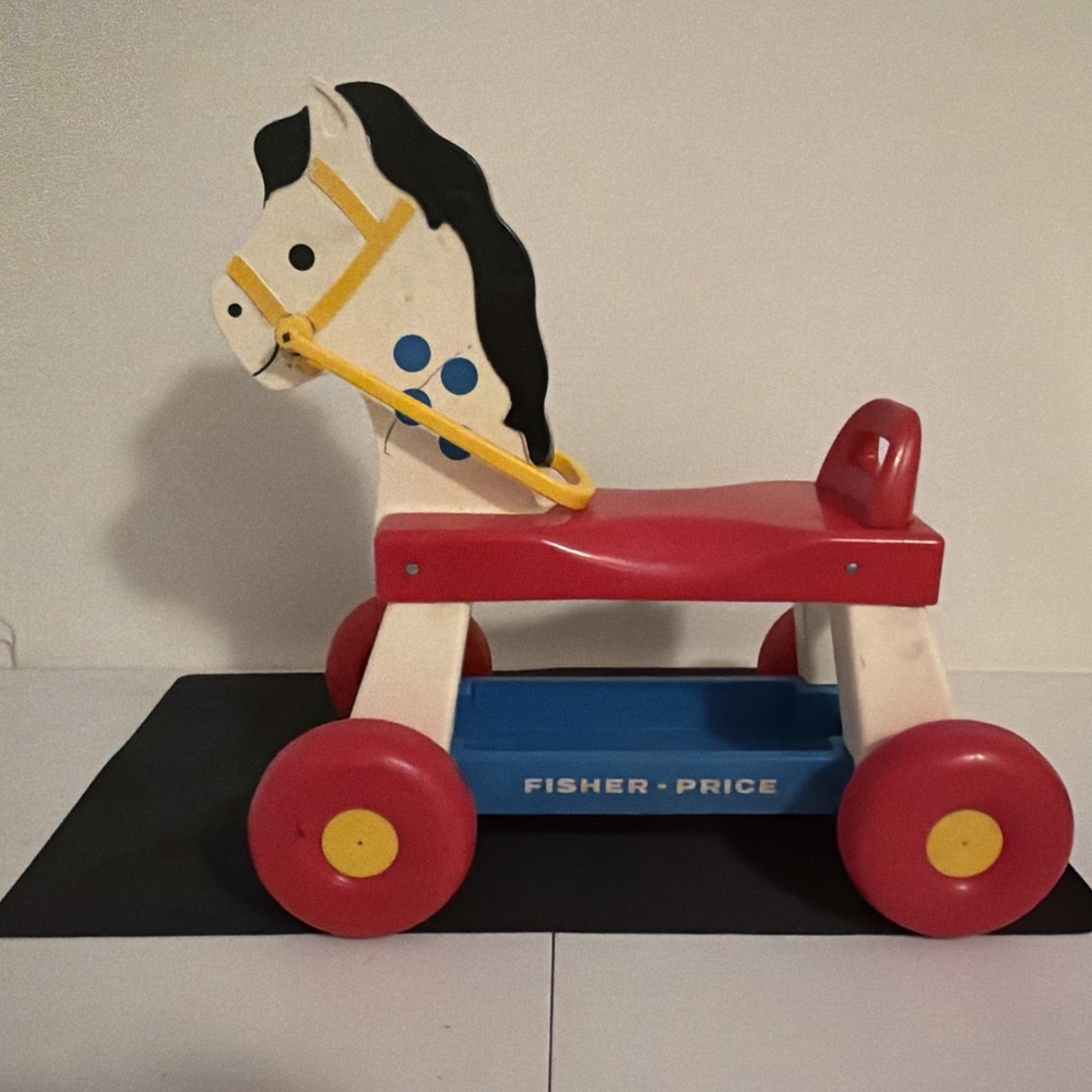 FISHER PRICE VINTAGE RIDE ON WHINNY HORSE 1976 #978